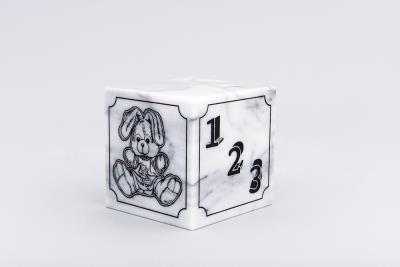 white marble infant cremation urn cube
